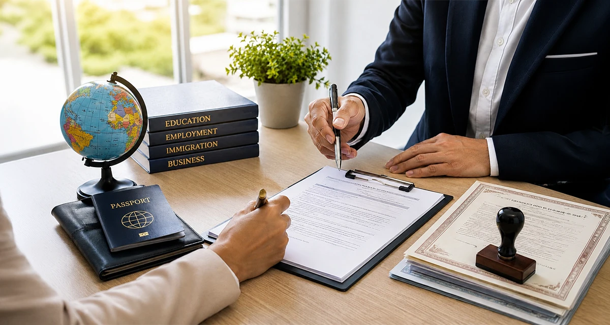 Certificate attestation services consultant verifying academic and legal documents